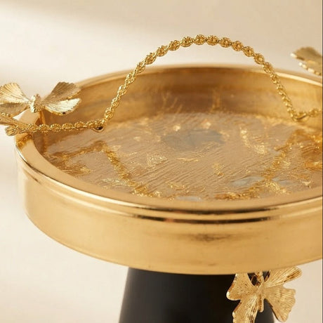 Black & Gold Metal Candy Tray with Ginkgo Leaf Detailing - 17×20 cm - Al Kabayel Discount CentreBlack & Gold Metal Candy Tray with Ginkgo Leaf Detailing - 17×20 cmServing TraysAKDCAl Kabayel Discount Centre