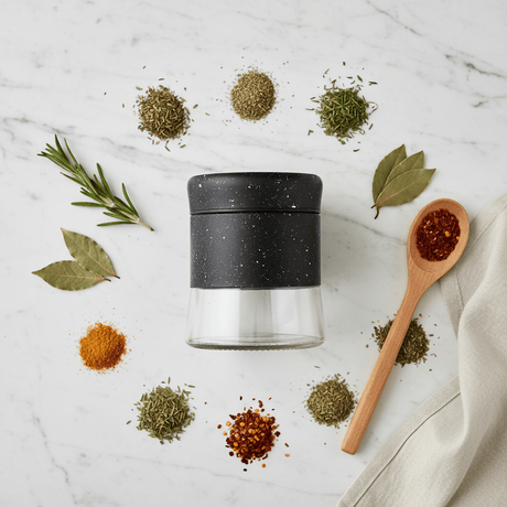 Black Granite Speckled Metal & Glass Canister – 500ml - Al Kabayel Discount CentreBlack Granite Speckled Metal & Glass Canister – 500mlJars & Food SaversAKDCAl Kabayel Discount Centre