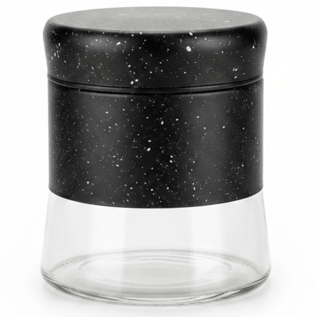Black Granite Speckled Metal & Glass Canister – 500ml - Al Kabayel Discount CentreBlack Granite Speckled Metal & Glass Canister – 500mlJars & Food SaversAKDCAl Kabayel Discount Centre