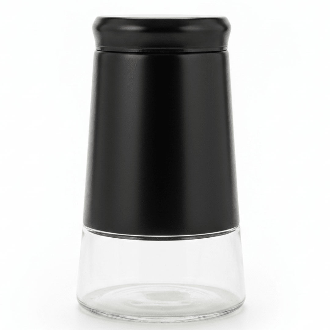 Black Matte Metal & Glass Canister — 1 Litre - Al Kabayel Discount CentreBlack Matte Metal & Glass Canister — 1 LitreJars & Food SaversAKDCAl Kabayel Discount Centre