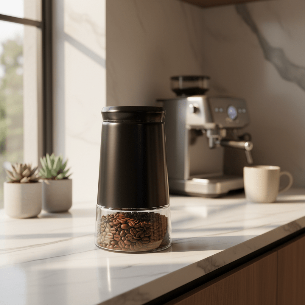 Black Matte Metal & Glass Canister — 1 Litre - Al Kabayel Discount CentreBlack Matte Metal & Glass Canister — 1 LitreJars & Food SaversAKDCAl Kabayel Discount Centre