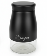 Black Matte Metal & Glass Storage Canister — 1 Litre - Al Kabayel Discount CentreBlack Matte Metal & Glass Storage Canister — 1 LitreJars & Food SaversAKDCAl Kabayel Discount Centre