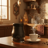 Black Matte Metal & Glass Tea Canister — 750ml | Airtight Storage Jar - Al Kabayel Discount CentreBlack Matte Metal & Glass Tea Canister — 750ml | Airtight Storage JarJars & Food SaversAKDCAl Kabayel Discount Centre