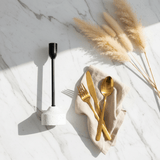 Black Metal Candle Holder with White Chalk Base for Luxury Table Decoration – 23cm - Al Kabayel Discount CentreBlack Metal Candle Holder with White Chalk Base for Luxury Table Decoration – 23cmHome Décor AccentsAKDCAl Kabayel Discount Centre