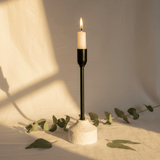 Black Metal Candle Holder with White Chalk Base for Luxury Table Decoration – 23cm - Al Kabayel Discount CentreBlack Metal Candle Holder with White Chalk Base for Luxury Table Decoration – 23cmHome Décor AccentsAKDCAl Kabayel Discount Centre