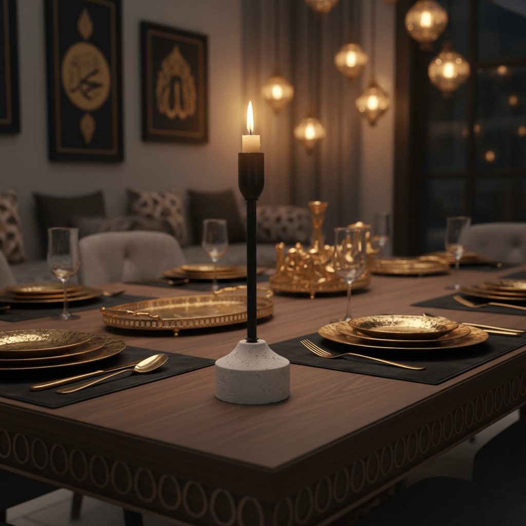 Black Metal Candle Holder with White Chalk Base for Luxury Table Decoration – 23cm - Al Kabayel Discount CentreBlack Metal Candle Holder with White Chalk Base for Luxury Table Decoration – 23cmHome Décor AccentsAKDCAl Kabayel Discount Centre
