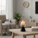 Black Metal Footed Glass Candle Holder for Contemporary Home and Dining Decoration – 11cm - Al Kabayel Discount CentreBlack Metal Footed Glass Candle Holder for Contemporary Home and Dining Decoration – 11cmHome Décor AccentsAKDCAl Kabayel Discount Centre