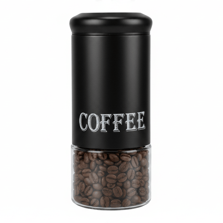 Black Metal & Glass Airtight Canister – 1200ml - Al Kabayel Discount CentreBlack Metal & Glass Airtight Canister – 1200mlJars & Food SaversAKDCAl Kabayel Discount Centre