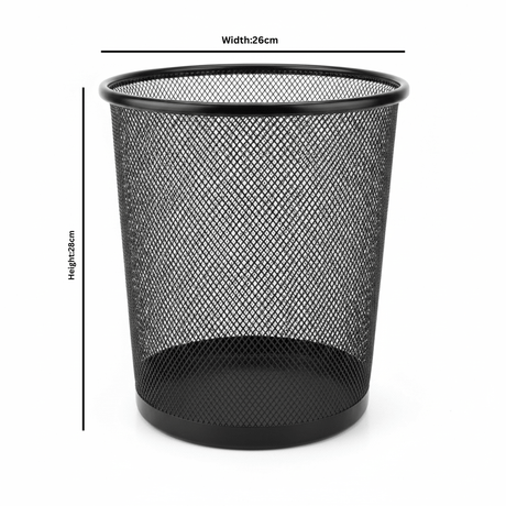 Black Metal Mesh Dustbin - 28×26 cm - Al Kabayel Discount CentreBlack Metal Mesh Dustbin - 28×26 cmOrganizers & AccessoriesAKDCAl Kabayel Discount Centre