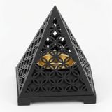 Black Pyramid Incense Burner — Geometric Lattice | Matte Black & Gold | 14×11cm - Al Kabayel Discount CentreBlack Pyramid Incense Burner — Geometric Lattice | Matte Black & Gold | 14×11cmIncense BurnerAKDCAl Kabayel Discount Centre