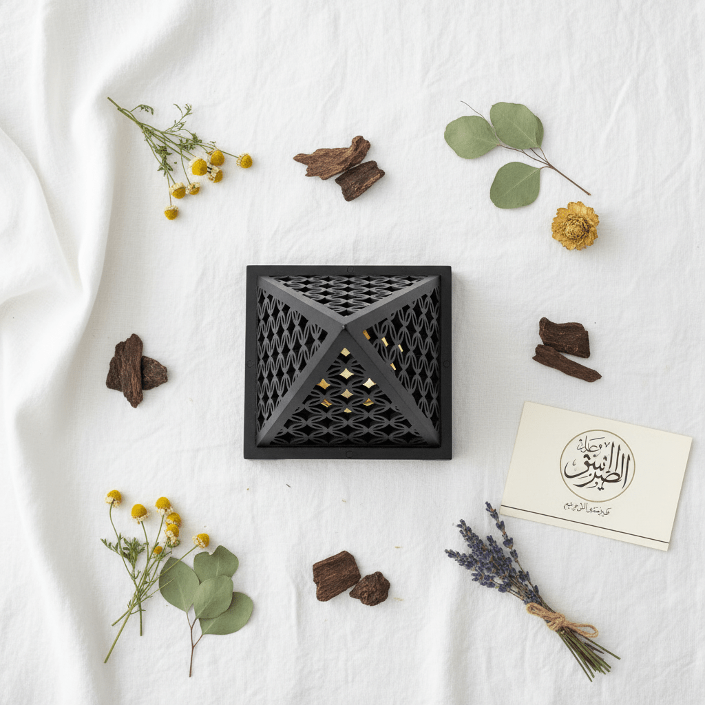 Black Pyramid Incense Burner — Geometric Lattice | Matte Black & Gold | 14×11cm - Al Kabayel Discount CentreBlack Pyramid Incense Burner — Geometric Lattice | Matte Black & Gold | 14×11cmIncense BurnerAKDCAl Kabayel Discount Centre