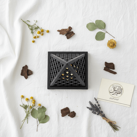 Black Pyramid Incense Burner — Geometric Lattice | Matte Black & Gold | 14×11cm - Al Kabayel Discount CentreBlack Pyramid Incense Burner — Geometric Lattice | Matte Black & Gold | 14×11cmIncense BurnerAKDCAl Kabayel Discount Centre