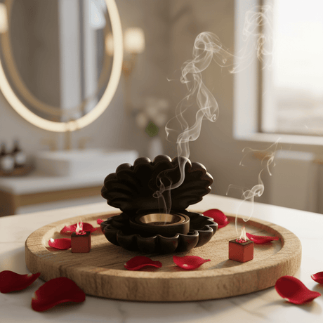 Black Shell Incense Burner — Matte Finish with Gold Brass Insert | 14cm - Al Kabayel Discount CentreBlack Shell Incense Burner — Matte Finish with Gold Brass Insert | 14cmIncense burnerAKDCAl Kabayel Discount Centre