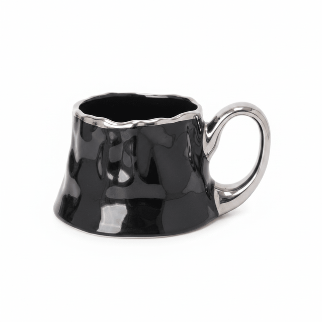Black & Silver Ceramic Mug — 300ml - Al Kabayel Discount CentreBlack & Silver Ceramic Mug — 300mlMugsAKDCAl Kabayel Discount Centre