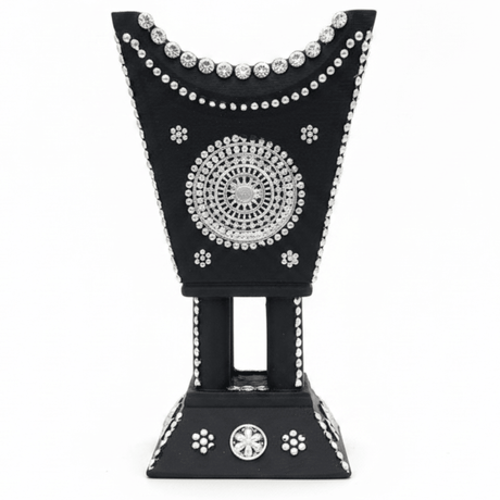 Black & Silver Chalk Incense Burner | Handcrafted Arabic Decor | 16×7cm - Al Kabayel Discount CentreBlack & Silver Chalk Incense Burner | Handcrafted Arabic Decor | 16×7cmIncense burnerAKDCAl Kabayel Discount Centre