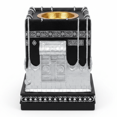 Black & Silver Chalk Kaaba Replica Incense Burner | Luxury Arabic Home Décor | 15×10cm - Al Kabayel Discount CentreBlack & Silver Chalk Kaaba Replica Incense Burner | Luxury Arabic Home Décor | 15×10cmIncense BurnerAKDCAl Kabayel Discount Centre