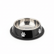Black & Silver Stainless Steel Pet Feeding Bowl with Paw Print Design – 16cm - Al Kabayel Discount CentreBlack & Silver Stainless Steel Pet Feeding Bowl with Paw Print Design – 16cmPet SuppliesAKDCAl Kabayel Discount Centre