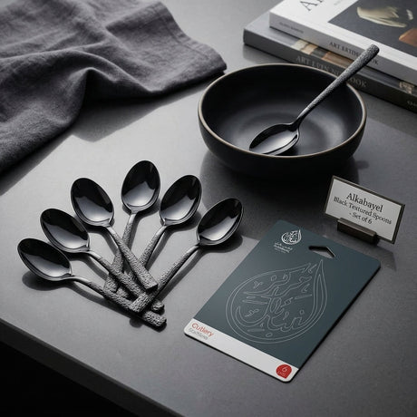 Black Stainless Steel Spoon Set of 6 - 20cm - Al Kabayel Discount CentreBlack Stainless Steel Spoon Set of 6 - 20cmSpoonsAKDCAl Kabayel Discount Centre