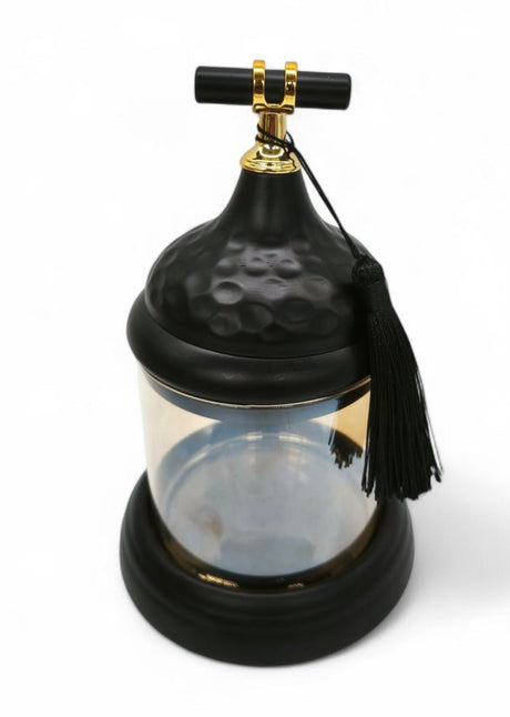 Black Wooden Texture Glass Canister With Lid 15Cm - Al Kabayel Discount CentreBlack Wooden Texture Glass Canister With Lid 15CmHome Décor AccentsAKDCAl Kabayel Discount Centre