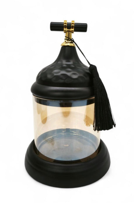 Black Wooden Texture Glass Canister With Lid 15Cm - Al Kabayel Discount CentreBlack Wooden Texture Glass Canister With Lid 15CmHome Décor AccentsAKDCAl Kabayel Discount Centre