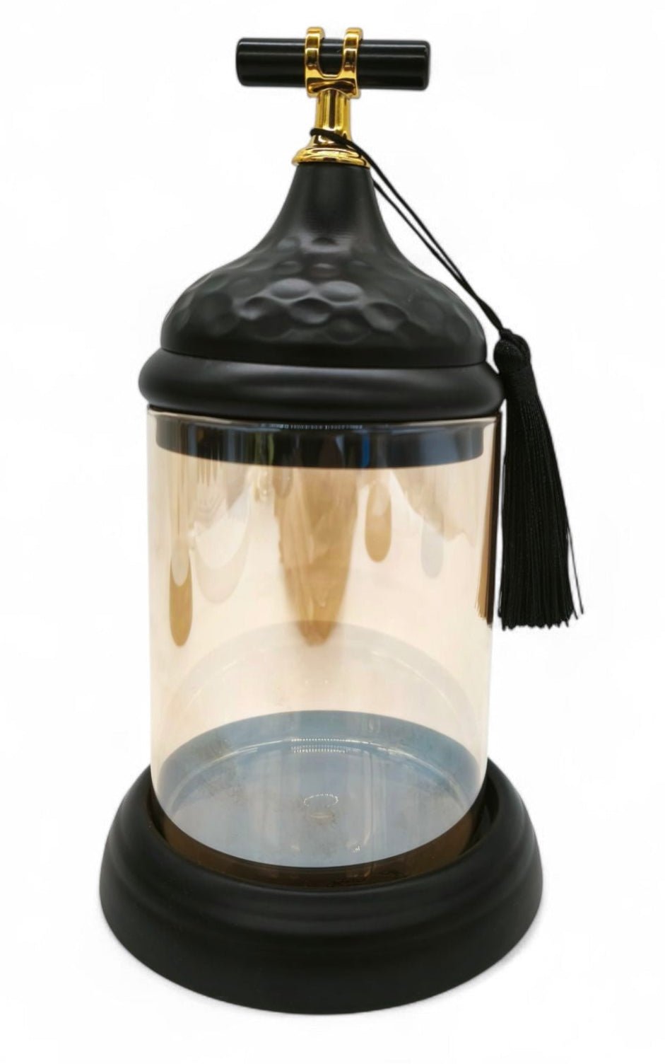 Black Wooden Texture Glass Canister With Lid 18Cm - Al Kabayel Discount CentreBlack Wooden Texture Glass Canister With Lid 18CmHome Décor AccentsAKDCAl Kabayel Discount Centre