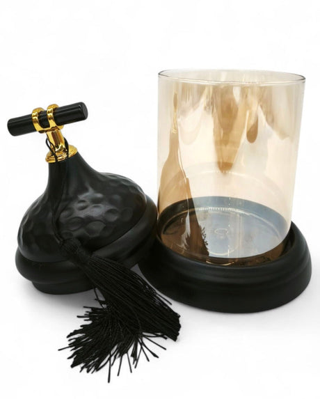 Black Wooden Texture Glass Canister With Lid 18Cm - Al Kabayel Discount CentreBlack Wooden Texture Glass Canister With Lid 18CmHome Décor AccentsAKDCAl Kabayel Discount Centre