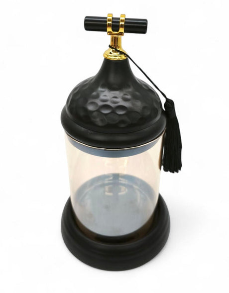Black Wooden Texture Glass Canister With Lid 18Cm - Al Kabayel Discount CentreBlack Wooden Texture Glass Canister With Lid 18CmHome Décor AccentsAKDCAl Kabayel Discount Centre