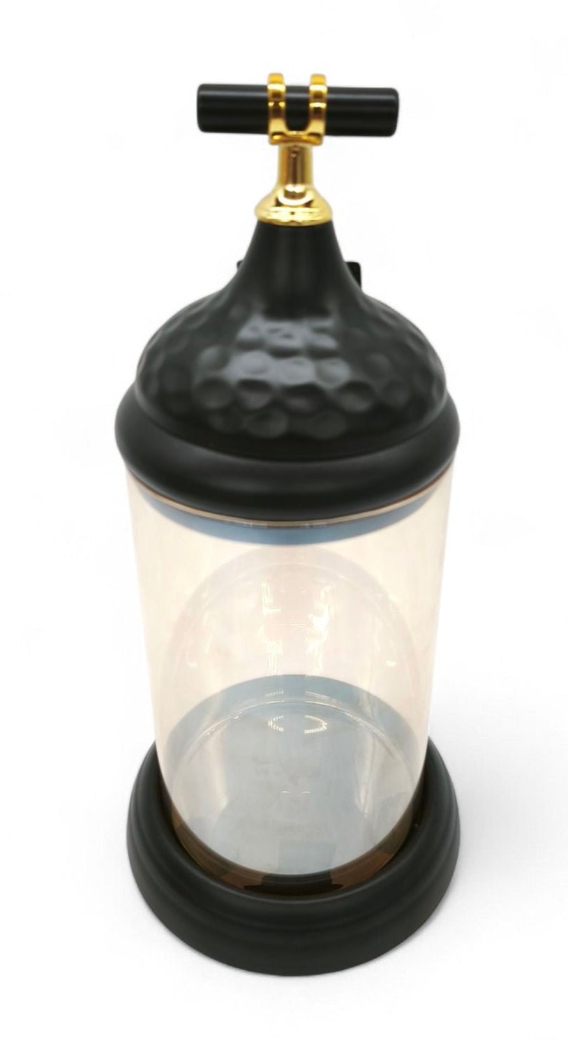 Black Wooden Texture Glass Canister With Lid 25Cm - Al Kabayel Discount CentreBlack Wooden Texture Glass Canister With Lid 25CmHome Décor AccentsAKDCAl Kabayel Discount Centre