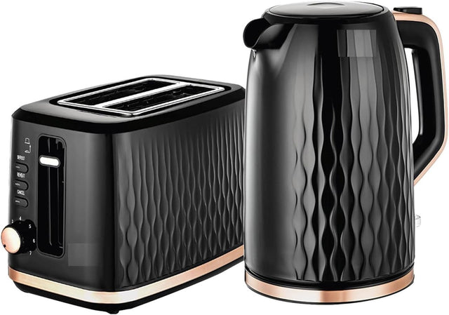 BLACK+DECKER 1.7L Kettle & 7 - Level Browning Control Toaster - Ideal for Hot Beverages, Soups, Cooking - Defrost, Reheat, Cancel Buttons - LED Indicator - Wide Slots - Concealed Coil - Black - MBF90 - B5 - Al Kabayel Discount CentreBLACK+DECKER 1.7L Kettle & 7 - Level Browning Control Toaster - Ideal for Hot Beverages, Soups, Cooking - Defrost, Reheat, Cancel Buttons - LED Indicator - Wide Slots - Concealed Coil - Black - MBF90 - B5ToastersBLACK & DECKERAl Kabayel Discount Centre