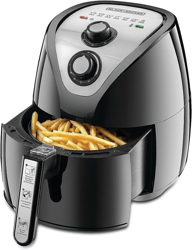 BLACK+DECKER 3.5L Manual Aerofry Air Fryer With Rapid Air Convection Technology, Black/Grey - AF200 - B5 , 2 Years Warranty - Al Kabayel Discount CentreBLACK+DECKER 3.5L Manual Aerofry Air Fryer With Rapid Air Convection Technology, Black/Grey - AF200 - B5 , 2 Years WarrantyAir FryersBLACK & DECKERAl Kabayel Discount Centre