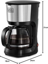 Black&Decker 750W 10 Cup Coffee Maker/Coffee Machine With Glass Carafe For Drip Coffee, Silver/Black - Dcm750S - B5, 2 Years Warranty - Al Kabayel Discount CentreBlack&Decker 750W 10 Cup Coffee Maker/Coffee Machine With Glass Carafe For Drip Coffee, Silver/Black - Dcm750S - B5, 2 Years WarrantyCoffee MakersBLACK & DECKERAl Kabayel Discount Centre