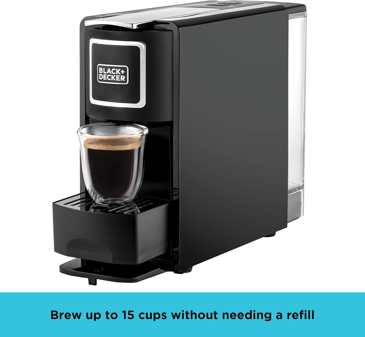 BLACK+DECKER Capsule Coffee Machine, 1140W, Compatible with Espresso Coffee Capsules, Espresso and Lungo Option, Compact Design, One - Touch Control, Fast Brewing, Removable Drip Tray, Black - CCM100 - B5 - Al Kabayel Discount CentreBLACK+DECKER Capsule Coffee Machine, 1140W, Compatible with Espresso Coffee Capsules, Espresso and Lungo Option, Compact Design, One - Touch Control, Fast Brewing, Removable Drip Tray, Black - CCM100 - B5Coffee MakersBLACK & DECKERAl Kabayel Discount Centre