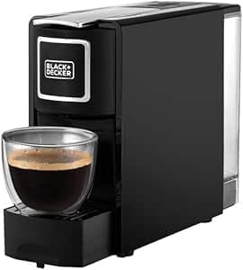 BLACK+DECKER Capsule Coffee Machine, 1140W, Compatible with Espresso Coffee Capsules, Espresso and Lungo Option, Compact Design, One - Touch Control, Fast Brewing, Removable Drip Tray, Black - CCM100 - B5 - Al Kabayel Discount CentreBLACK+DECKER Capsule Coffee Machine, 1140W, Compatible with Espresso Coffee Capsules, Espresso and Lungo Option, Compact Design, One - Touch Control, Fast Brewing, Removable Drip Tray, Black - CCM100 - B5Coffee MakersBLACK & DECKERAl Kabayel Discount Centre