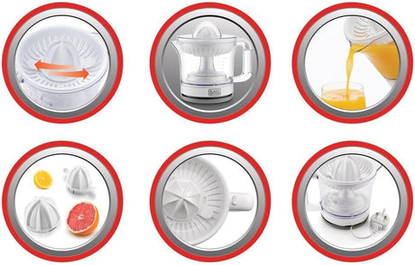 BLACK+DECKER Citrus Juicer 600ml CJ675 - B5 – Compact Electric Juicer with Dual Cone System, Automatic Pulp Control & Easy - Pour Jug for Fresh and Healthy Juice at Home - Al Kabayel Discount CentreBLACK+DECKER Citrus Juicer 600ml CJ675 - B5 – Compact Electric Juicer with Dual Cone System, Automatic Pulp Control & Easy - Pour Jug for Fresh and Healthy Juice at HomeFood & Drink AppliancesBLACK+DECKERAl Kabayel Discount Centre