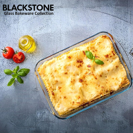 BLACKSTONE Rectangular Borosilicate Oven Glass Tray 2.9 Liter, 39.5cm*23.7cm*5cm - Al Kabayel Discount CentreBLACKSTONE Rectangular Borosilicate Oven Glass Tray 2.9 Liter, 39.5cm*23.7cm*5cmFood ContainersBLACKSTONEAl Kabayel Discount Centre