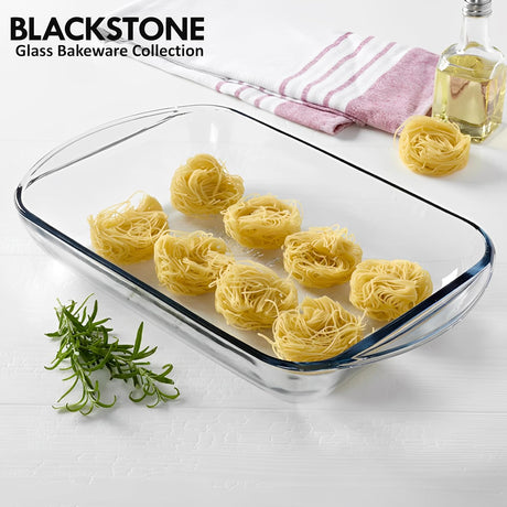 BLACKSTONE Rectangular Borosilicate Oven Glass Tray 2.9 Liter, 39.5cm*23.7cm*5cm - Al Kabayel Discount CentreBLACKSTONE Rectangular Borosilicate Oven Glass Tray 2.9 Liter, 39.5cm*23.7cm*5cmFood ContainersBLACKSTONEAl Kabayel Discount Centre