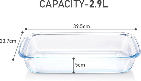 BLACKSTONE Rectangular Borosilicate Oven Glass Tray 2.9 Liter, 39.5cm*23.7cm*5cm - Al Kabayel Discount CentreBLACKSTONE Rectangular Borosilicate Oven Glass Tray 2.9 Liter, 39.5cm*23.7cm*5cmFood ContainersBLACKSTONEAl Kabayel Discount Centre