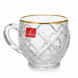 Blinkmax Diamond Cut Glass Mug with Golden Rim & Handle, Premium Decorative Glassware 210ml - Al Kabayel Discount CentreBlinkmax Diamond Cut Glass Mug with Golden Rim & Handle, Premium Decorative Glassware 210mlMugsBLINKMAXAl Kabayel Discount Centre