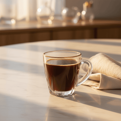 Blinkmax Elegant Glass Mug with Gold Rim & Handle, Stylish Everyday Use 180ml - Al Kabayel Discount CentreBlinkmax Elegant Glass Mug with Gold Rim & Handle, Stylish Everyday Use 180mlMugsBLINKMAXAl Kabayel Discount Centre