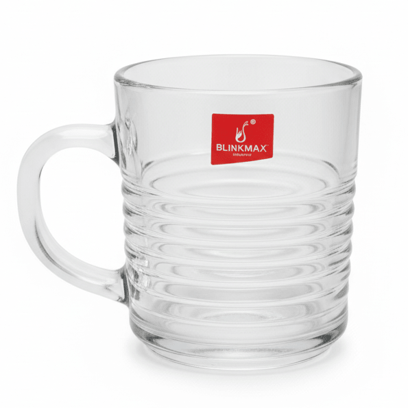 Blinkmax Premium Striped Cut Clear Glass Mug with Handle for Stylish Serving 250ml - Al Kabayel Discount CentreBlinkmax Premium Striped Cut Clear Glass Mug with Handle for Stylish Serving 250mlMugsBLINKMAXAl Kabayel Discount Centre