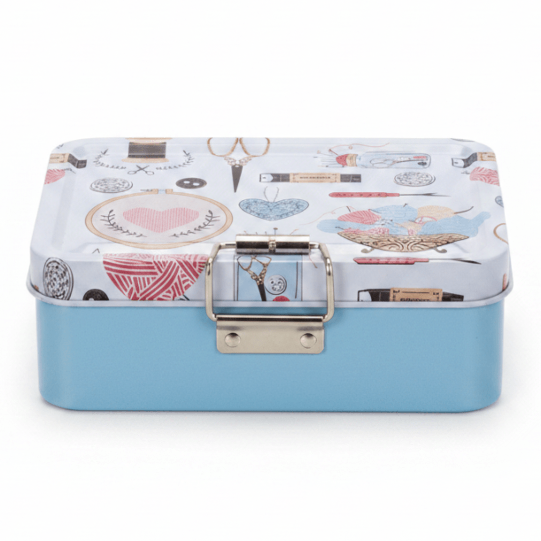 Blue Craft Tin Box – Decorative Metal Storage Case | 12.5 × 9 cm - Al Kabayel Discount CentreBlue Craft Tin Box – Decorative Metal Storage Case | 12.5 × 9 cmJars & Food SaversAKDCAl Kabayel Discount Centre