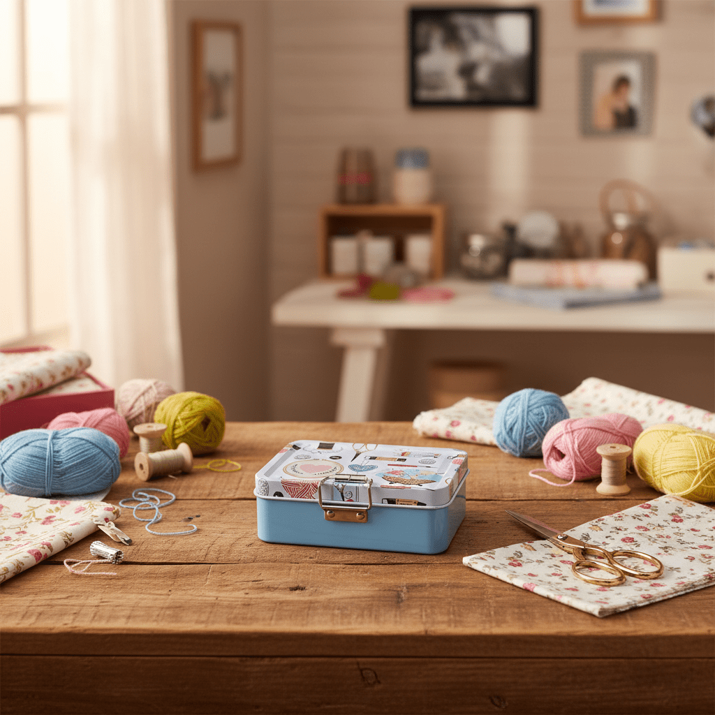 Blue Craft Tin Box – Decorative Metal Storage Case | 12.5 × 9 cm - Al Kabayel Discount CentreBlue Craft Tin Box – Decorative Metal Storage Case | 12.5 × 9 cmJars & Food SaversAKDCAl Kabayel Discount Centre