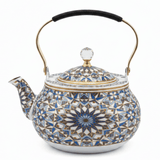 Blue & White Mosaic Metal Tea Kettle with Crystal Lid & Ergonomic Handle — 1.5 Litre | Arabic Majlis Hospitality Teapot - Al Kabayel Discount CentreBlue & White Mosaic Metal Tea Kettle with Crystal Lid & Ergonomic Handle — 1.5 Litre | Arabic Majlis Hospitality TeapotTea/Coffee PotsAKDCAl Kabayel Discount Centre