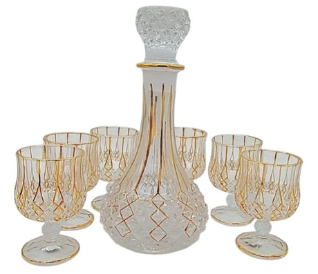 Bohemia 7pcs Drinkware Sets, 1000ml Bottle - 1pc, 250ml Cup - 6pcs, Gold, TRC - 17107 - Al Kabayel Discount CentreBohemia 7pcs Drinkware Sets, 1000ml Bottle - 1pc, 250ml Cup - 6pcs, Gold, TRC - 17107Drinkware SetsBOHEMIAAl Kabayel Discount Centre