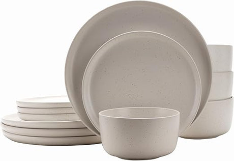 Bone China Shallow RECTORY 12 - Pieces Stoneware Dinnerware Set, Dinner Set, Kitchen Dinnerware Ceramic Crockery Set, Dinner Service Set for 4, Include 26.8cm Dinner Plate, 21.5cm plate and Cereal Bowl - Al Kabayel Discount CentreBone China Shallow RECTORY 12 - Pieces Stoneware Dinnerware Set, Dinner Set, Kitchen Dinnerware Ceramic Crockery Set, Dinner Service Set for 4, Include 26.8cm Dinner Plate, 21.5cm plate and Cereal BowlDinnerware SetsCUISINE ARTAl Kabayel Discount Centre