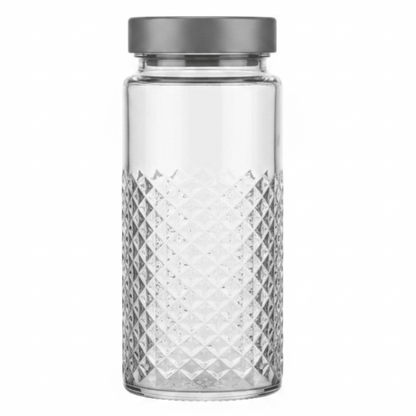 Bormioli Rocco Diamond Cut Glass Storage Jar — 700ml | Airtight Lid - Al Kabayel Discount CentreBormioli Rocco Diamond Cut Glass Storage Jar — 700ml | Airtight LidJars & Food SaversBORMIOLIAl Kabayel Discount Centre