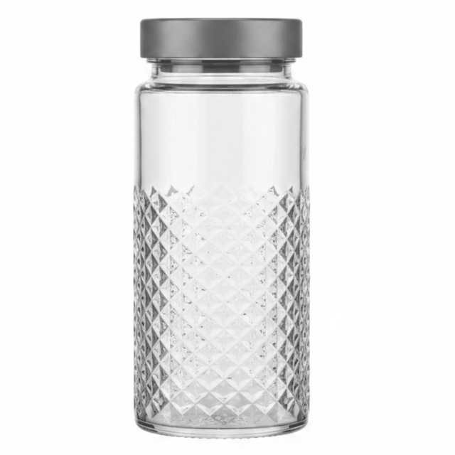 Bormioli Rocco Diamond Cut Glass Storage Jar — 700ml | Airtight Lid - Al Kabayel Discount CentreBormioli Rocco Diamond Cut Glass Storage Jar — 700ml | Airtight LidJars & Food SaversBORMIOLIAl Kabayel Discount Centre