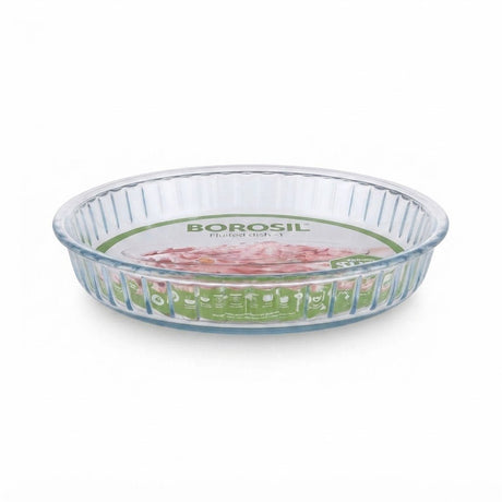 Borosil Glass Round Fluted Dish 1.2 Ltr – 28*5 cm – Oven & Microwave Safe - Al Kabayel Discount CentreBorosil Glass Round Fluted Dish 1.2 Ltr – 28*5 cm – Oven & Microwave SafeRoasting PansBOROSILAl Kabayel Discount Centre
