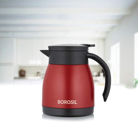 Borosil Hydra Stainless Steel Double Wall Vaccum Teapot 500ml, Red - FLKT50RED12 - Al Kabayel Discount CentreBorosil Hydra Stainless Steel Double Wall Vaccum Teapot 500ml, Red - FLKT50RED12Tea/Coffee PotsBOROSILAl Kabayel Discount Centre
