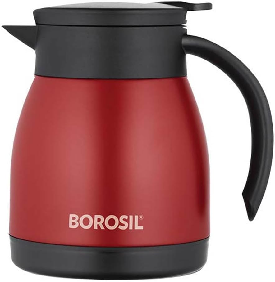 Borosil Hydra Stainless Steel Double Wall Vaccum Teapot 500ml, Red - FLKT50RED12 - Al Kabayel Discount CentreBorosil Hydra Stainless Steel Double Wall Vaccum Teapot 500ml, Red - FLKT50RED12Tea/Coffee PotsBOROSILAl Kabayel Discount Centre